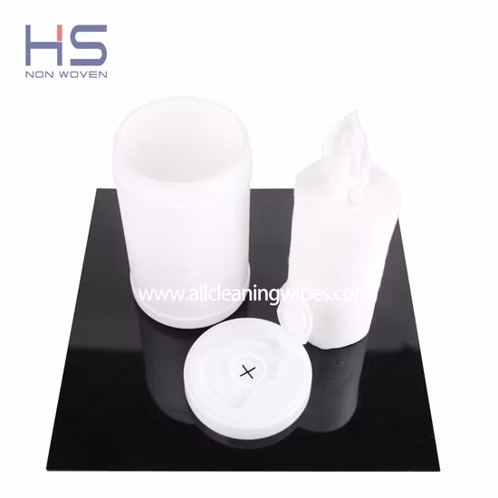 スパンレース不織布ドライワイプロール、空白の白いキャニスター/バレル